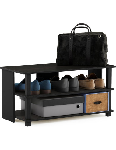 Estante para zapatos Furinno Turn-N-Tube 3 niveles 80 cm Espresso/Negro