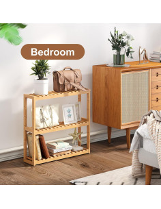 Estante Organizador de Bambú FILWH 3 Niveles Ajustable Natural 2
