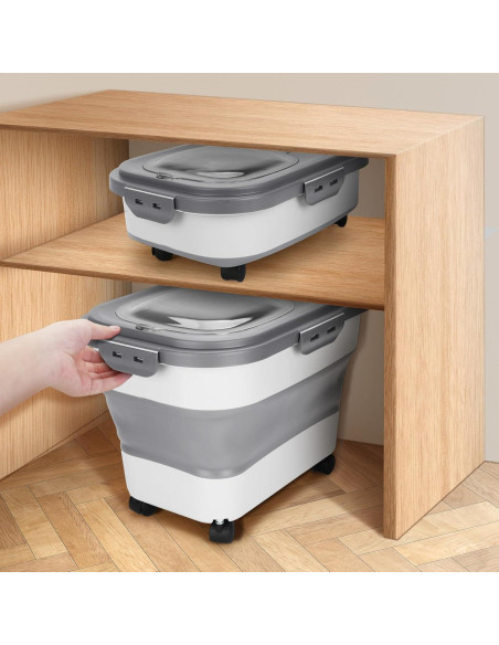 Contenedor de Alimentos para Mascotas Elanwalk 20L Plegable Gris