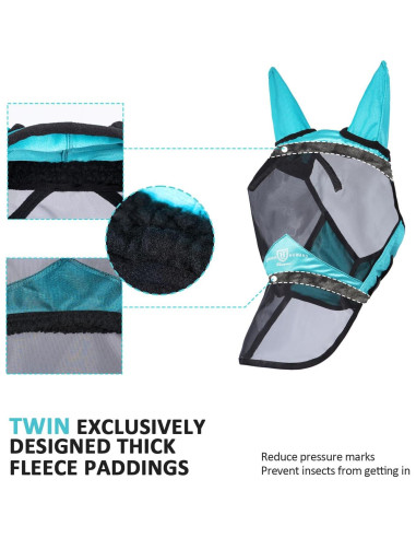 Máscara de Moscas Completa Harrison Howard Teal M UV