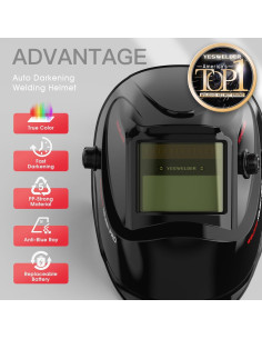 Casco de Soldadura YESWELDER LYG-L600A con Oscurecimiento Automático 2