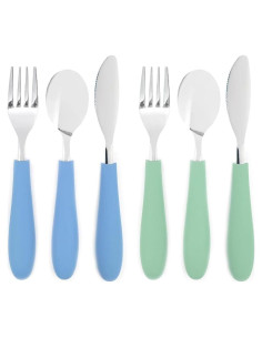 Cubiertos para Niños Elk y Amigos - 6 Piezas con Mango de Silicona