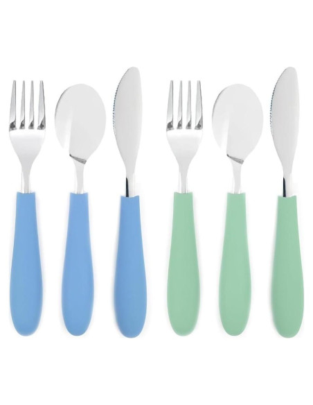 Cubiertos para Niños Elk y Amigos - 6 Piezas con Mango de Silicona