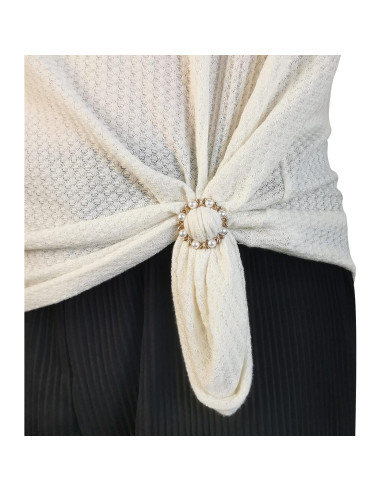 6 Clips de Bufanda de Seda Worutuk con Rhinestones - 3 Tamaños