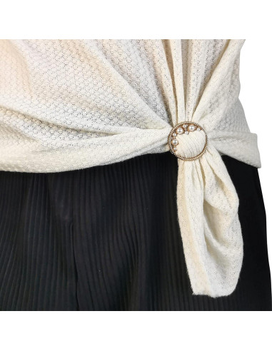 6 Clips de Bufanda de Seda Worutuk con Rhinestones - 3 Tamaños