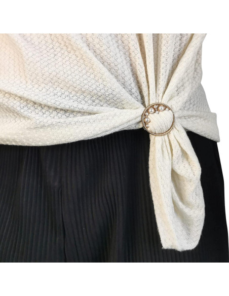 6 Clips de Bufanda de Seda Worutuk con Rhinestones - 3 Tamaños