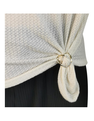 6 Clips de Bufanda de Seda Worutuk con Rhinestones - 3 Tamaños