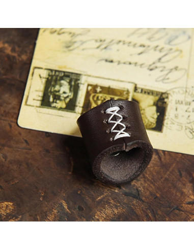 Anillo de Bufanda Cuadrada ETACHI para Hombres - Cuero y Moneda