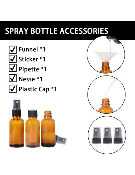 Botellas de Spray de Vidrio Reutilizables StellaCare 28ml - Paquete de 3