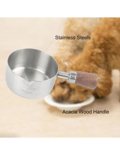 Cucharón de Acero Inoxidable 1 Taza DEEUCHIS - Medición 250 ml 2