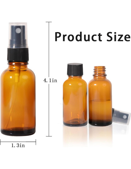 Botellas de Spray de Vidrio Reutilizables StellaCare 28ml - Paquete de 3