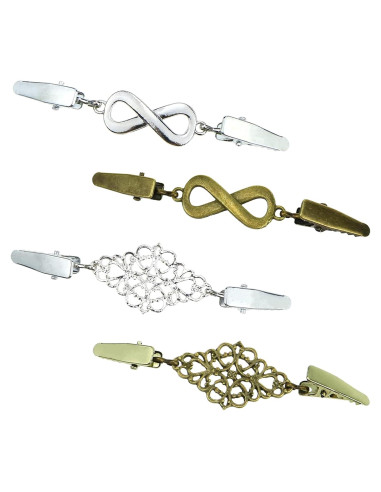 4 Clips de Bufanda Vintage Aswewamt para Mujeres y Niñas