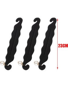 Juego de 3 Bandejas para Moños de Cabello VASANA - Negro 23CM 2