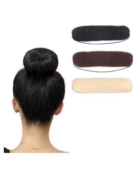 3 Piezas Hacedor de Moño de Cabello QUUPY 20 cm Nylon