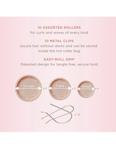 Calentadores de Rizos Compactos Conair HS10XNR - 10 Piezas