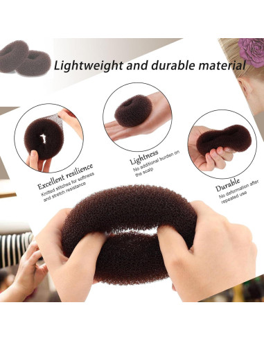 12 Piezas Hacedor de Moño Donut Aetomtins 9 cm Accesorios