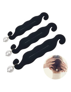 Pack de 3 Hacedores de Moño de Perlas DonLeeving - Clips Rizados