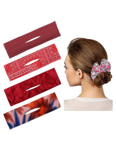 4 Piezas Donut Mágico para Cabello DINPREY - Rojo