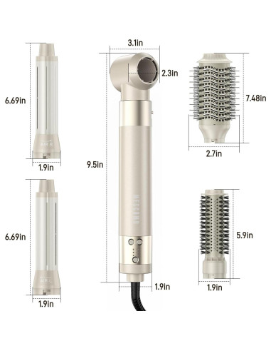Estilizador de Aire Caliente 5 en 1 MESCOMB F16 - Secador y Rizador