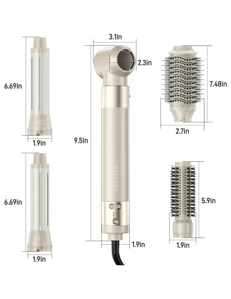 Estilizador de Aire Caliente 5 en 1 MESCOMB F16 - Secador y Rizador