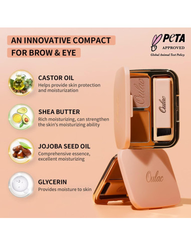 Kit de Cejas Impermeable Oulac 2 en 1 Rubio Dorado 3.2g