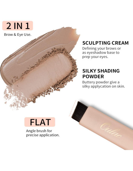 Kit de Cejas Impermeable Oulac 2 en 1 Rubio Dorado 3.2g