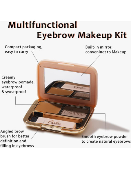 Kit de Cejas Impermeable Oulac 2 en 1 Rubio Dorado 3.2g