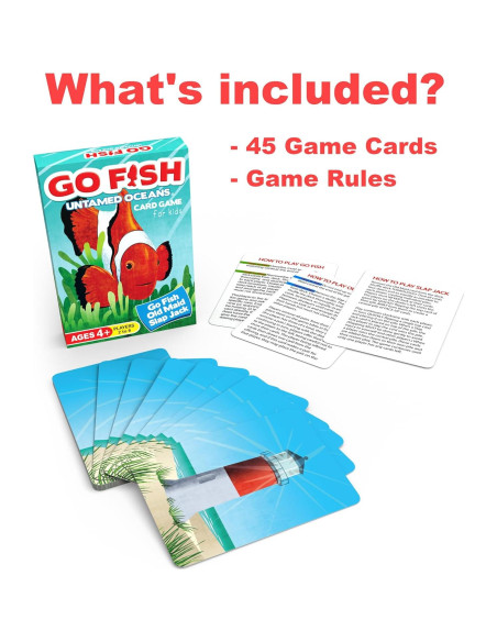 Juego de Cartas Go Fish Océanos Indómitos - Arizona GameCo - 3 Juegos en 1