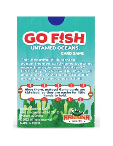 Juego de Cartas Go Fish Océanos Indómitos - Arizona GameCo - 3 Juegos en 1