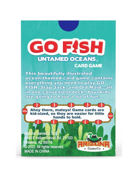 Juego de Cartas Go Fish Océanos Indómitos - Arizona GameCo - 3 Juegos en 1