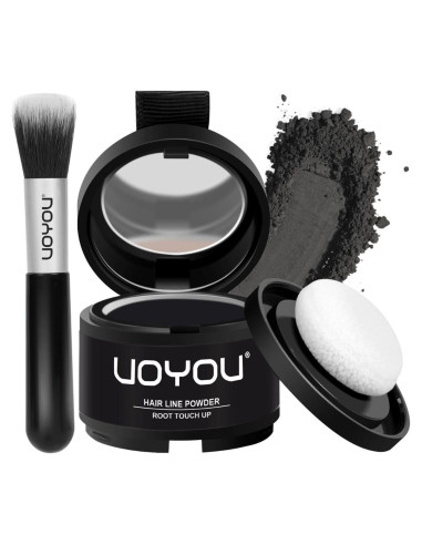 Polvo para Retoque de Raíces UOYOU Negro 4g con Brocha
