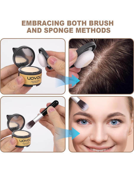 Polvo para Retoque de Raíces UOYOU Negro 4g con Brocha