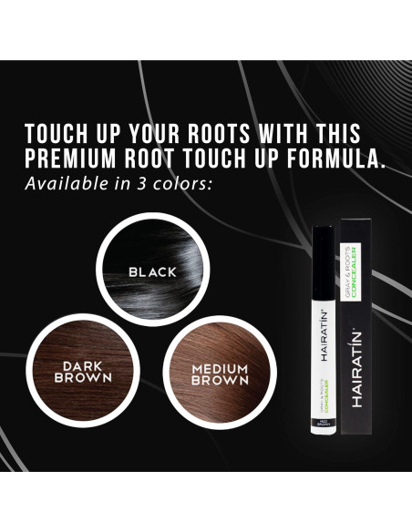 Hairatin Tinte Raíz Negro Rápido y Fácil Aplicación 6 Paquetes
