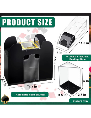 Conjunto de Blackjack Aoriher con Tapete y Mezclador Automático