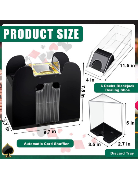 Conjunto de Blackjack Aoriher con Tapete y Mezclador Automático Conjunto de Blackjack Aoriher con Tapete y Mezclador Automático
