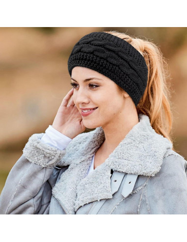 Diadema de Invierno AQOKKA para Mujeres - 2 Pcs, Calentadores de Oídos