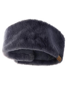 Banda para la cabeza mujer C.C. gris oscuro forro sherpa