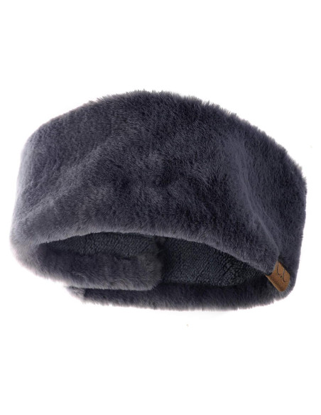 Banda para la cabeza mujer C.C. gris oscuro forro sherpa