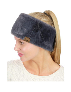 Banda para la cabeza mujer C.C. gris oscuro forro sherpa 2