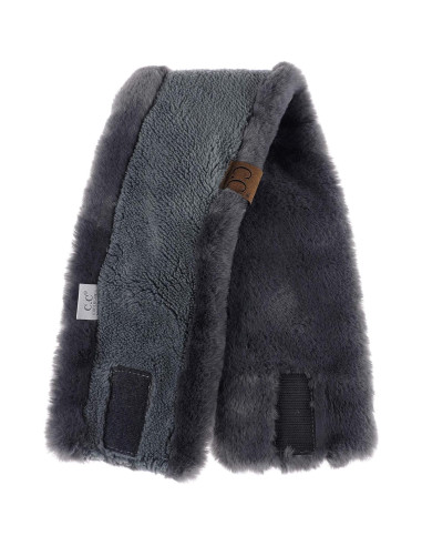 Banda para la cabeza mujer C.C. gris oscuro forro sherpa