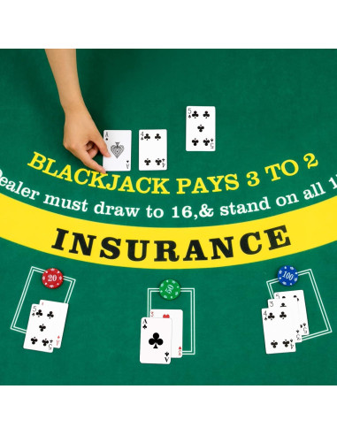 Conjunto de Blackjack Aoriher con Tapete y Mezclador Automático