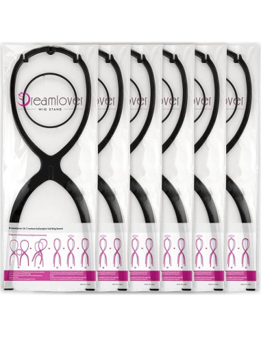 Soporte para Pelucas Dreamlover Negro 50 cm Paquete de 6