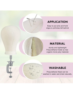 Soporte de Peluca Trípode Neverland 160 cm con Cabeza de Lona 2