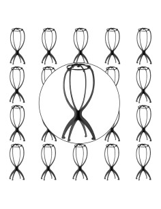 Paquete de 20 Soportes Plegables para Pelucas ZEONHAK Negro