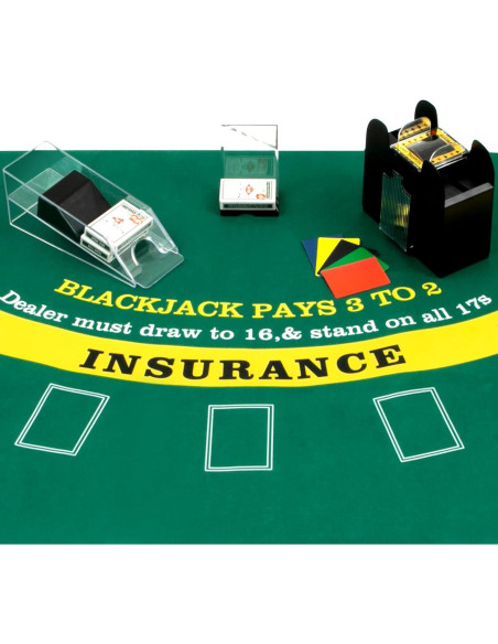 Conjunto de Blackjack Aoriher con Tapete y Mezclador Automático Conjunto de Blackjack Aoriher con Tapete y Mezclador Automático