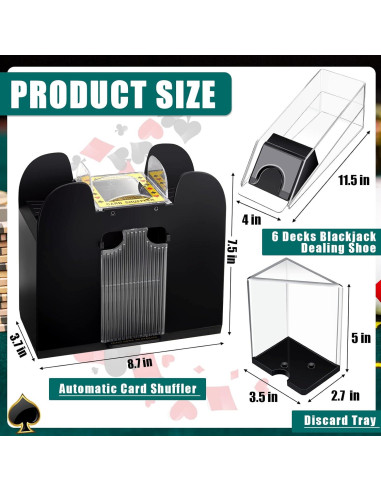 Conjunto de Blackjack Aoriher con Barajador Automático y Zapato