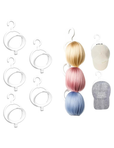 5 Soportes Plegables para Pelucas y Sombreros Aimpiwt - Blanco