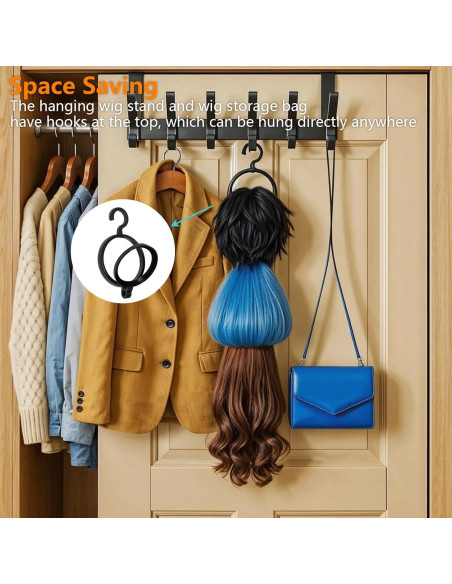 5 Soportes Plegables para Pelucas y Sombreros Aimpiwt - Blanco