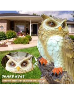 Estatua de Búho de Resina Ovewios para Jardín 22cm 2