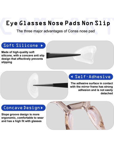 10 Pares Almohadillas Silicona Antideslizantes para Gafas